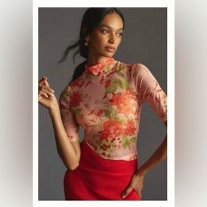 Floral Elegance Pink and Red Blouse
